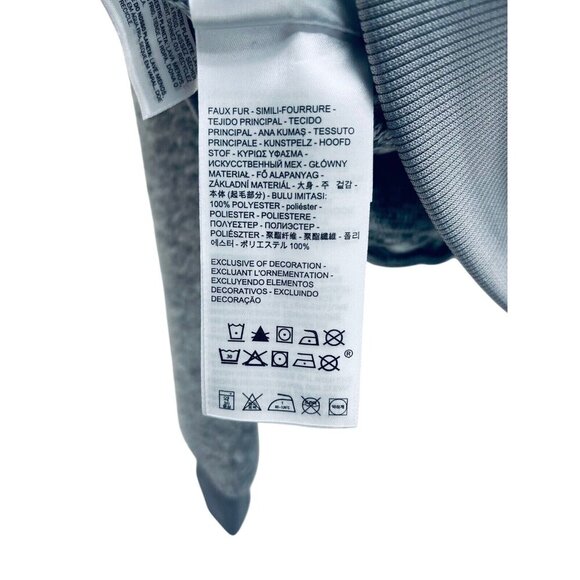 Levi's Women's Crewneck Sweatshirt Fleece Faux Fur Outdoors Gray Size XL - Picture 7 of 8